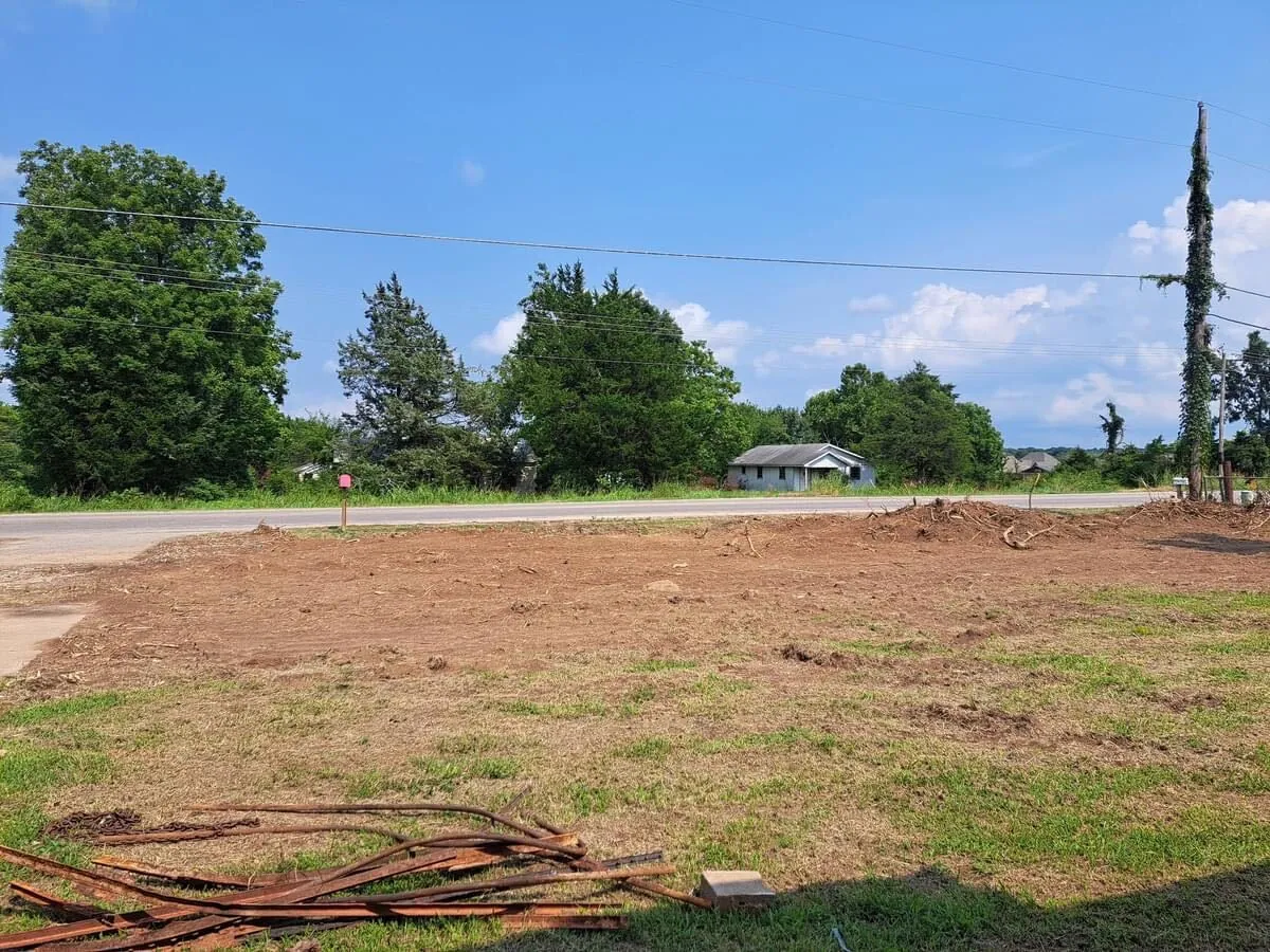 Lot graded flat and ready to build after land leveling near Ada, OK
